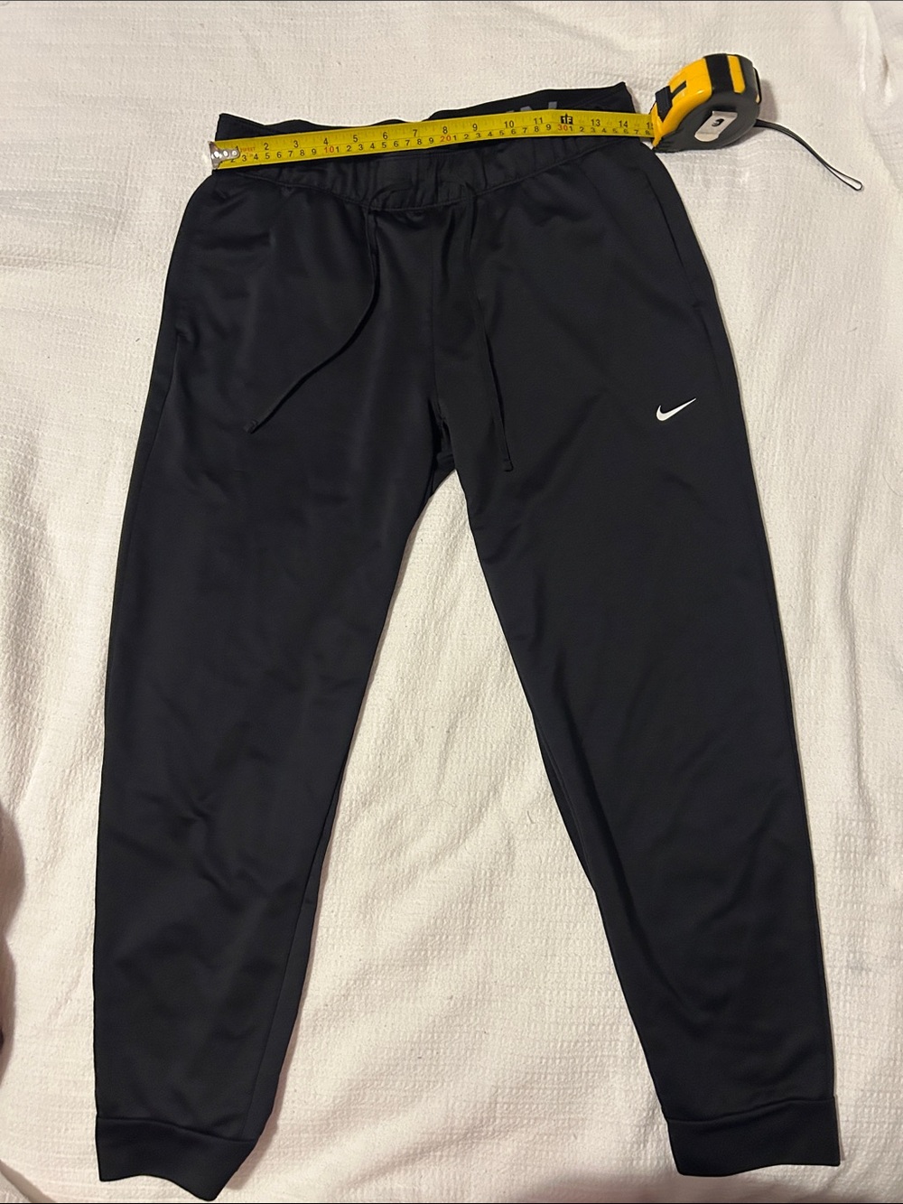 Nike Black Jogger Track Pants with White Swoosh